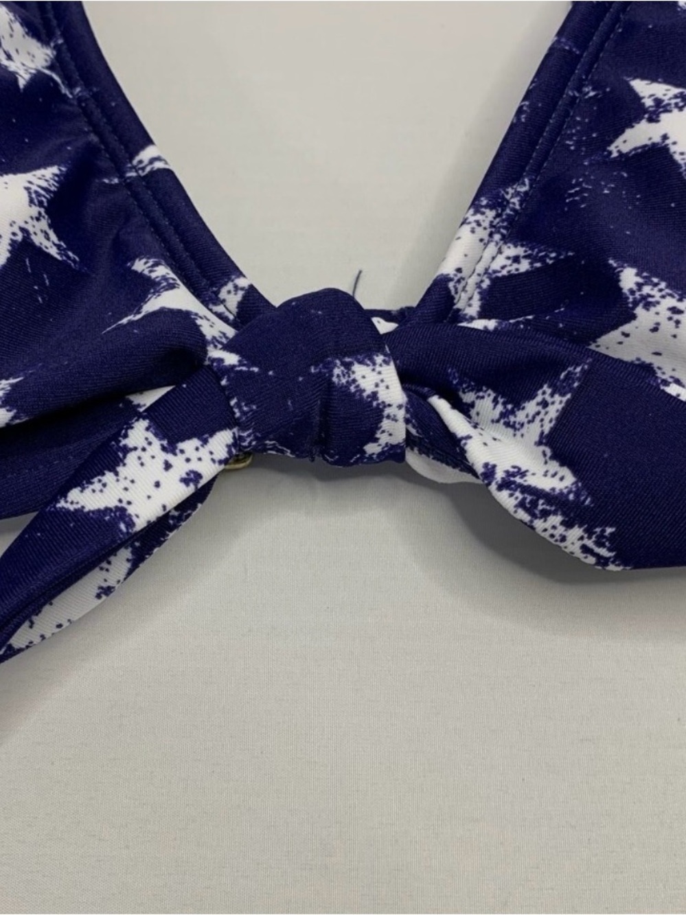 Xhilaration Navy Star Tie-Front Bikini Top - Picture 5 of 8